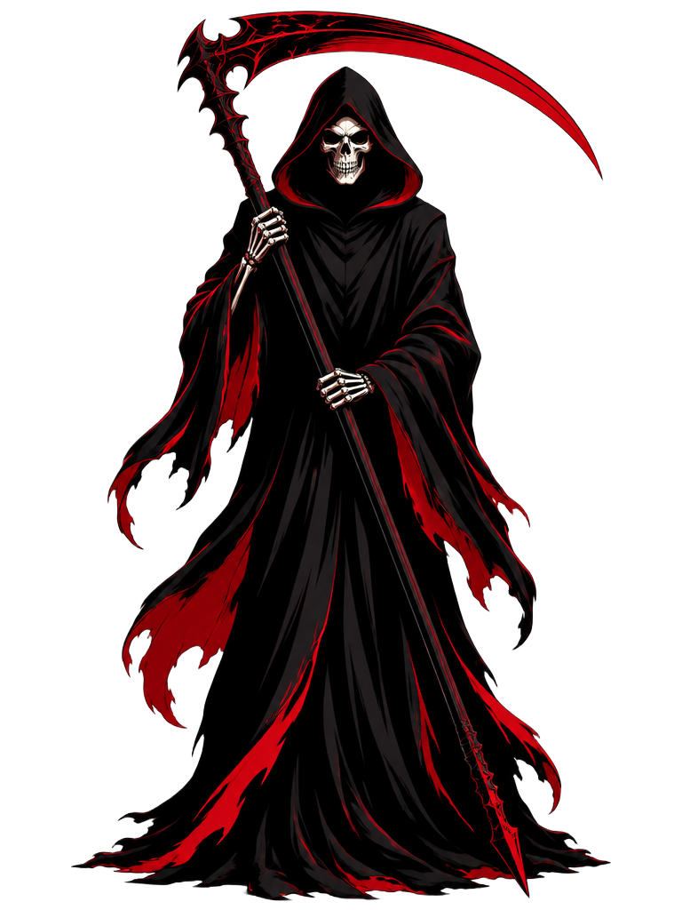Grim reaper with a scythe